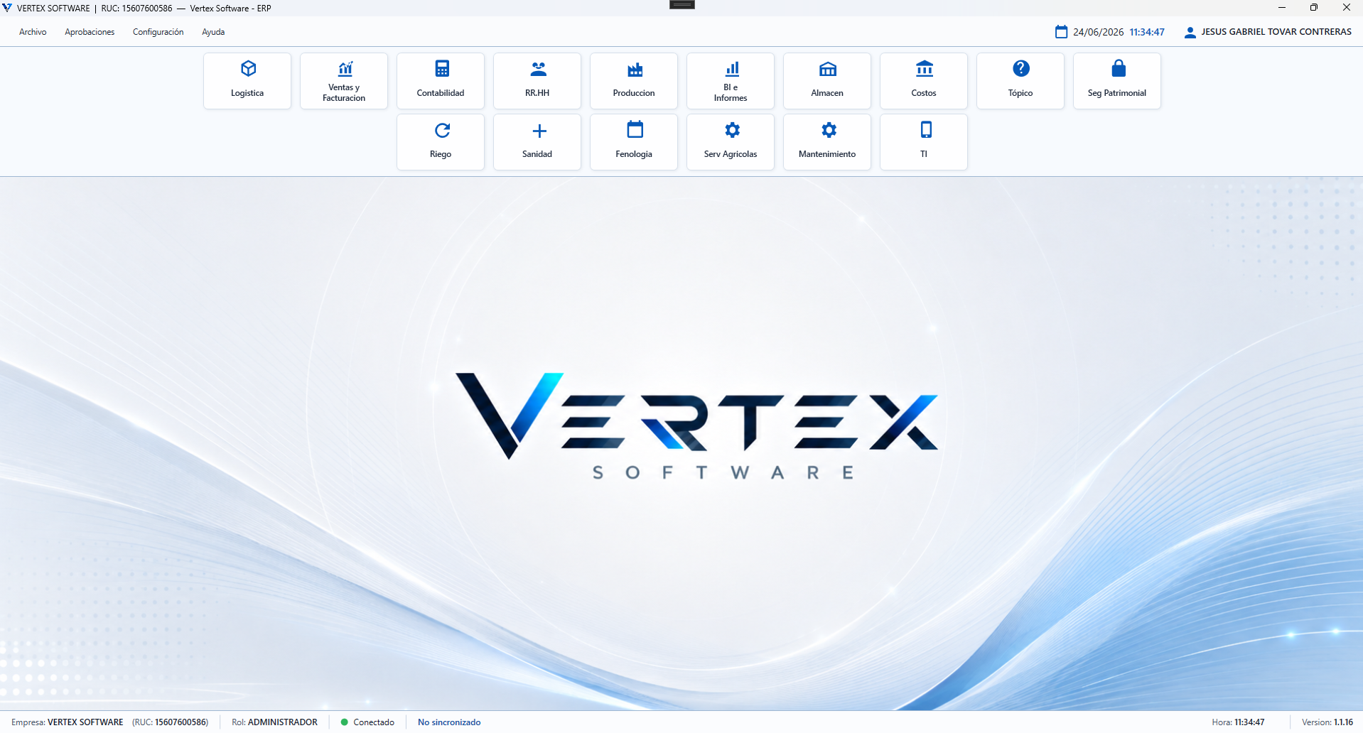 Vertex Software ERP - Sistema de Gestión Empresarial nativo para Windows
